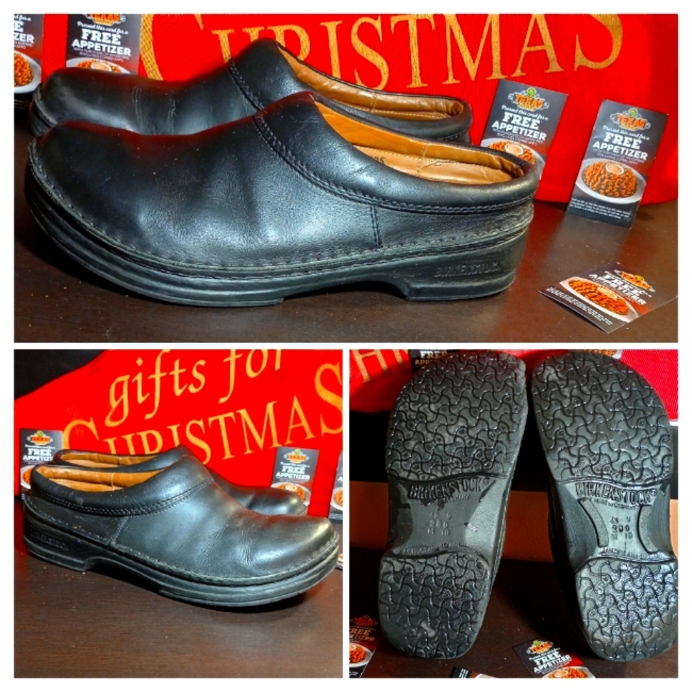Birkenstock Leather Mules Clogs Slip Ons Unisex EUR 43 / Men 10/ Women 12